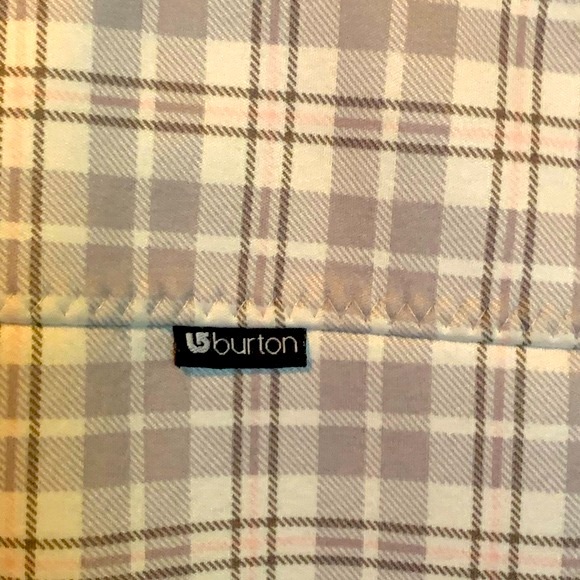 Burton Grey Pink Plaid Hooded Fleece Snow Jacket - Picture 4 of 9